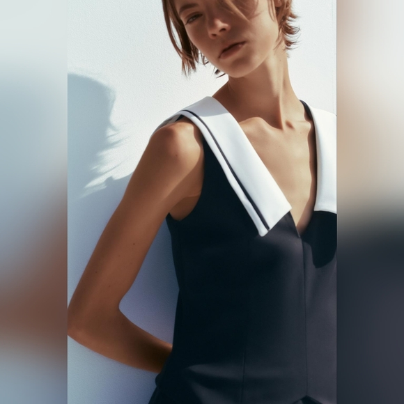 ZARA SHORT PLEATED DRESS SIZE L - Picture 8 of 12